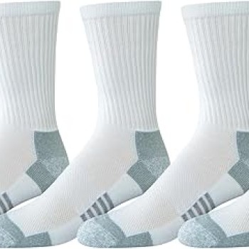Men's Performance Cotton Cushioned Breathable Athletic Crew Sports Socks, 6 Pairs Men's Performance Cotton Cushioned Breathable Athletic Crew Sports Socks, 6 Pairs