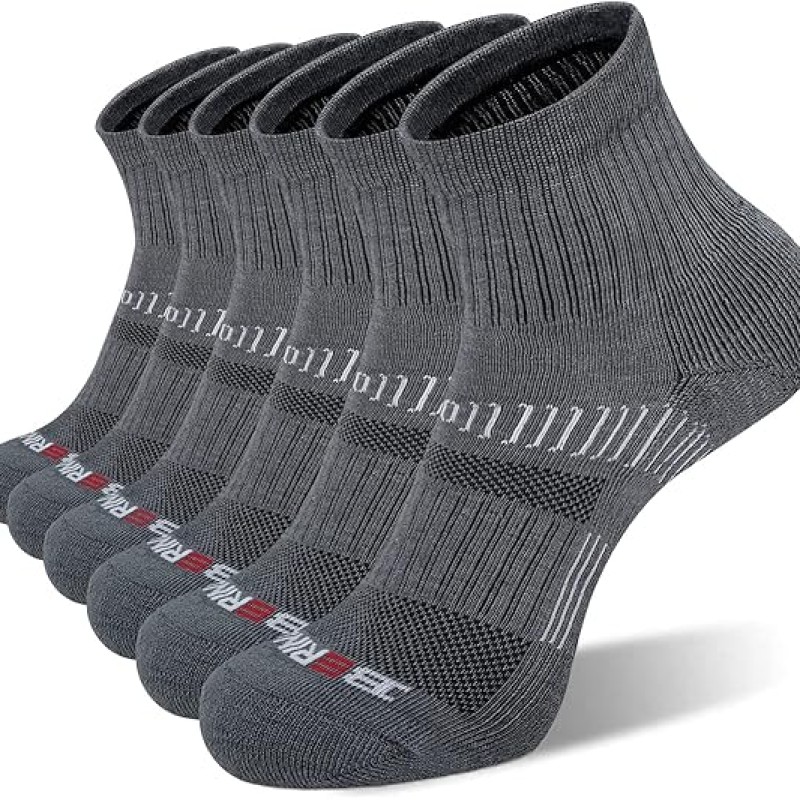 Men's Ankle Athletic Cushioned Quarter Socks (6 Pack)