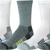 Men's Performance Cotton Cushioned Breathable Athletic Crew Sports Socks, 6 Pairs