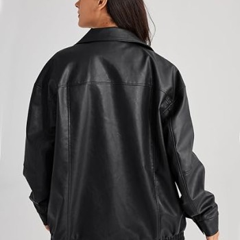Womens Leather Jackets Oversized Faux Motorcycle Plus Size Moto Biker Coat Fall Outfits Fashion Clothes 2024